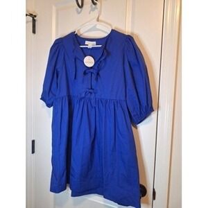 NWT Band Of The Free Lapis Blue Bow Tie Front Dress Size Medium